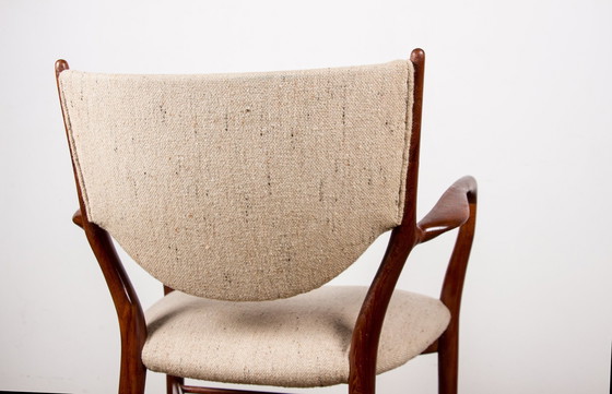 Image 1 of Teak and fabric Danish armchair Model Bo-72 by Finn Jhul for Bovirke 1946.