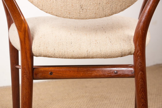 Image 1 of Teak and fabric Danish armchair Model Bo-72 by Finn Jhul for Bovirke 1946.