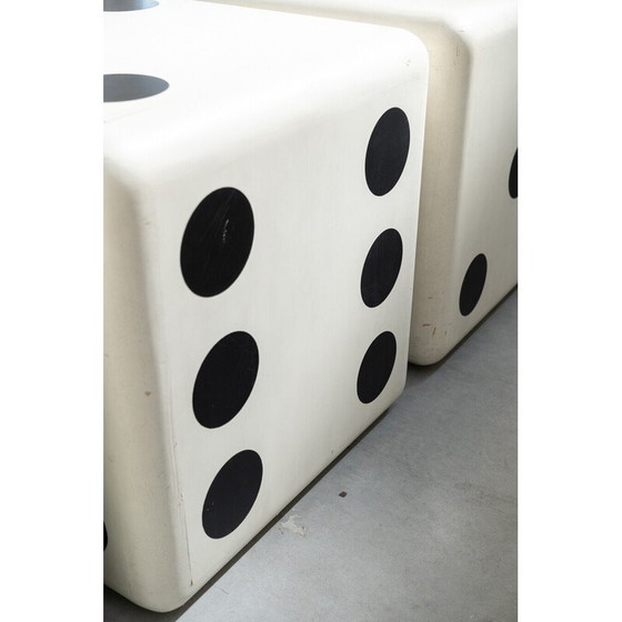 Image 1 of Set of 3 vintage beechwood dado cubes with wheels and two drawers, Italy 1980