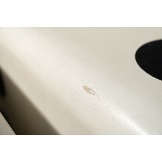 Image 1 of Set of 3 vintage beechwood dado cubes with wheels and two drawers, Italy 1980