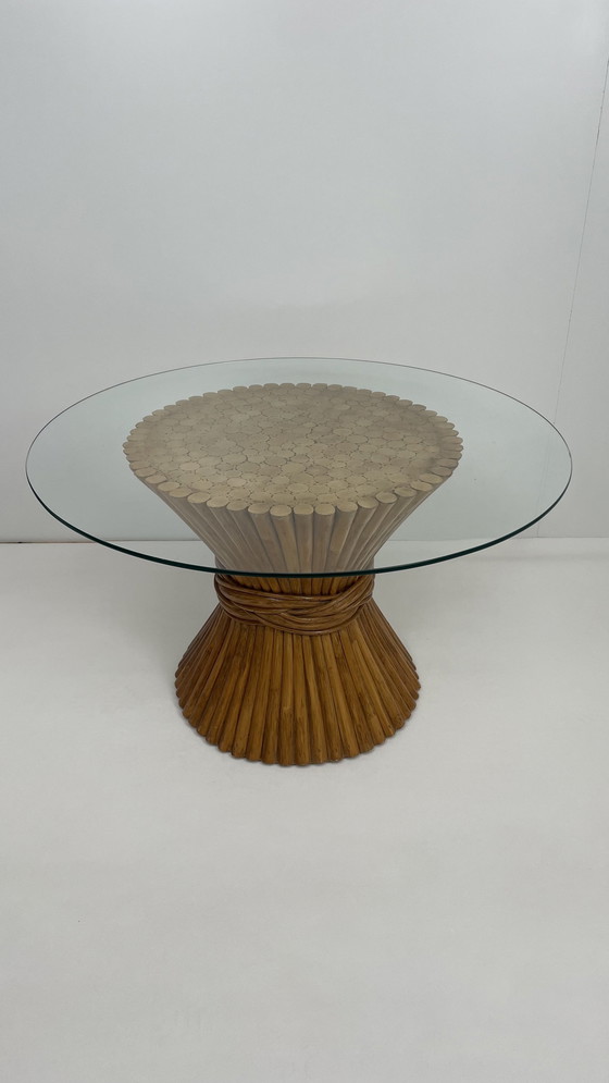 Image 1 of McGuire Furniture Company design Sheaf of wheat coffee table