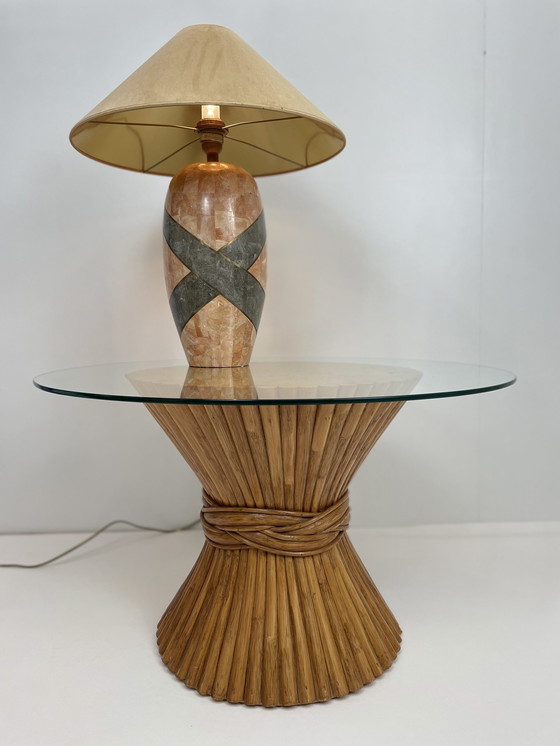 Image 1 of McGuire Furniture Company design Table basse en forme de gerbe de blé