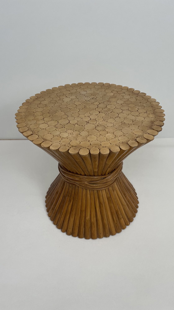 Image 1 of McGuire Furniture Company design Table basse en forme de gerbe de blé