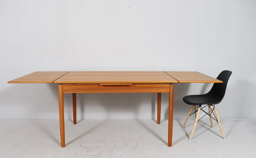 Extendable rectangular table by Arne Vodder/ Teak dining table, Denmark, 1960s