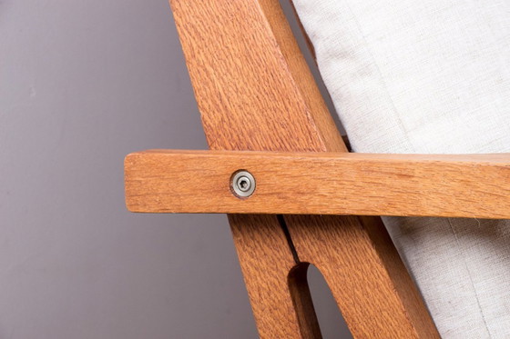 Image 1 of Grande divano danese in rovere massello e tessuto, modello Ge375 di Hans Wegner per Getama, 1960.