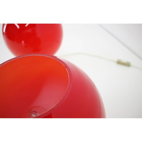 Image 1 of Coppia di lampade da tavolo vintage da 60 W in vetro rosso di Stepan Tabery 1960