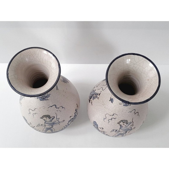 Image 1 of Pair of vintage vases by Maioliche Deruta, 1950