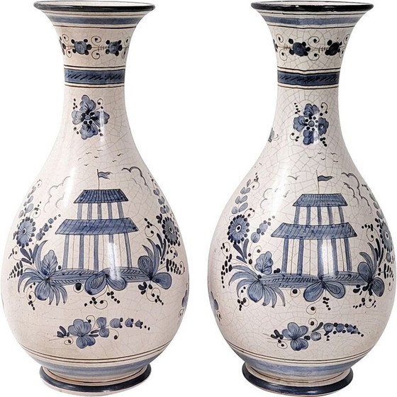 Image 1 of Pair of vintage vases by Maioliche Deruta, 1950
