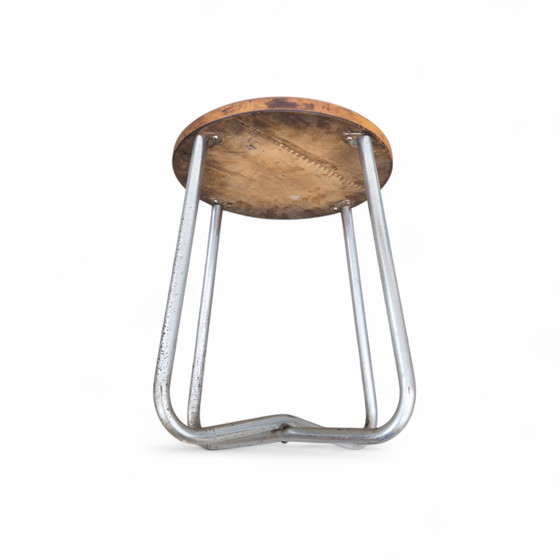 Image 1 of Tubular Steel Stool By Karel Ort For Gottwald, 1930S