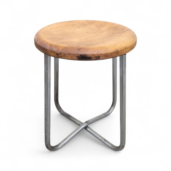 Image 1 of Tubular Steel Stool By Karel Ort For Gottwald, 1930S