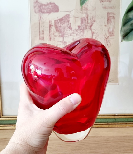 Image 1 of Salviati collection Maria Christina Hamel heart-shaped vase