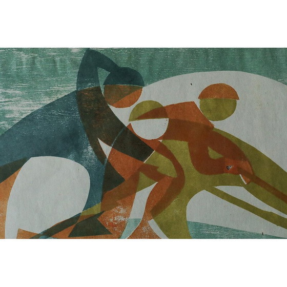 Image 1 of Vintage color painting by Viking Forsberg, 1958