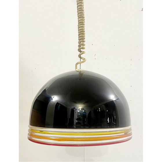 Image 1 of Pair of mid-century murano glass pendant lamps by Roberto Pamio and Renato Toso for Leucos, Italy 1970s