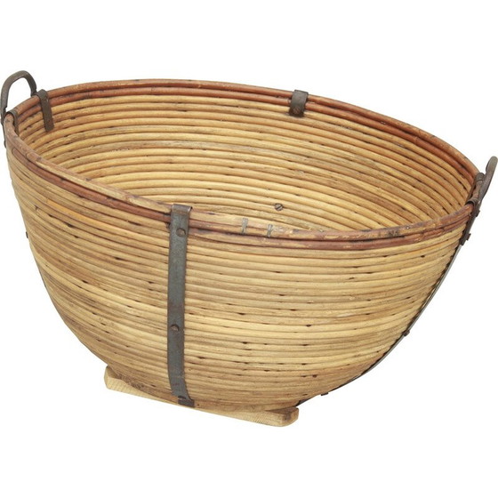Image 1 of Vintage wicker and iron basket, Germany 1950