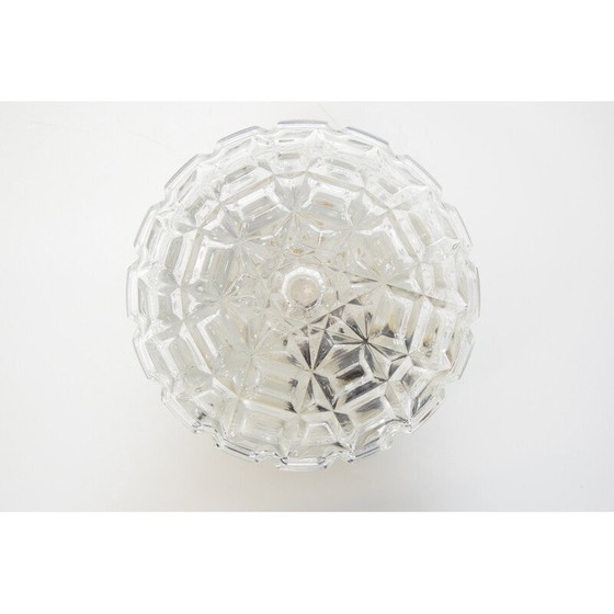 Image 1 of Mid-century glass and metal ceiling lamp, Czechoslovakia 1970s