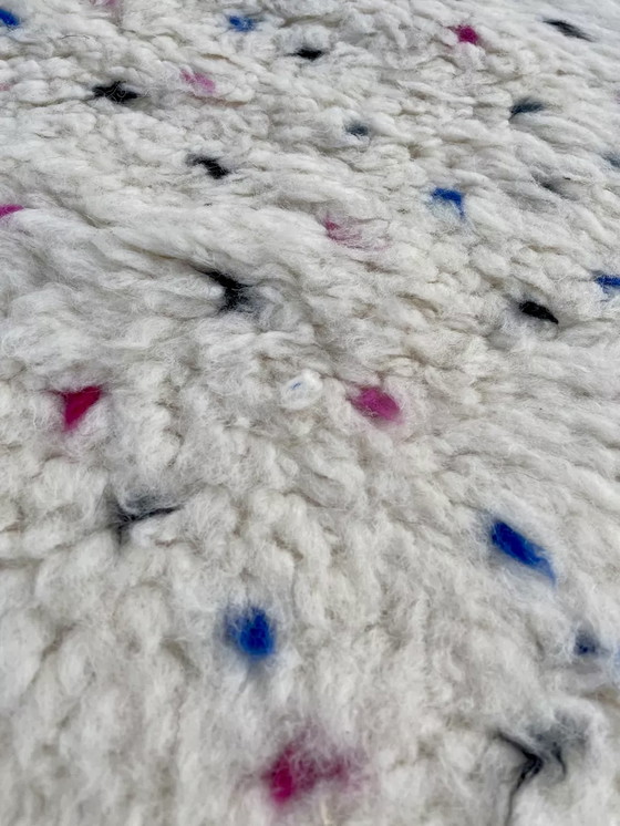 Image 1 of moroccan wool white rug 