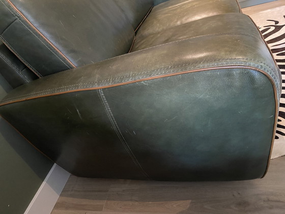 Image 1 of Timeless Baxter Art Deco 2-Seater Sofa In Luxury Bull Leather