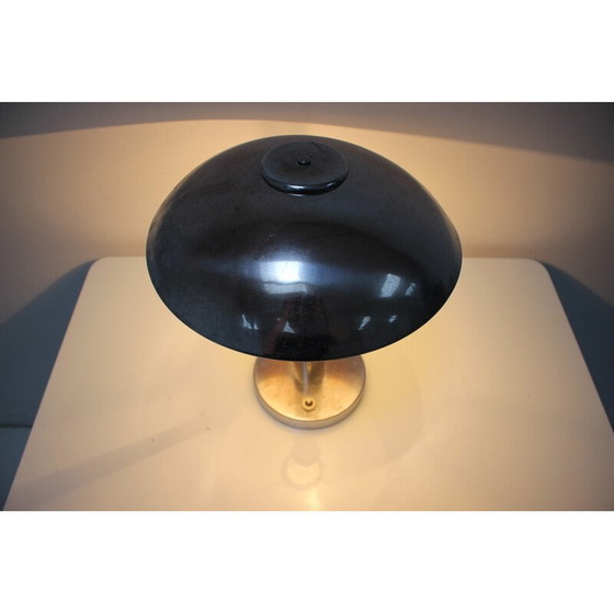 Image 1 of Vintage Art Deco chrome plated Mushroom table lamp, Czechoslovakia 1930s