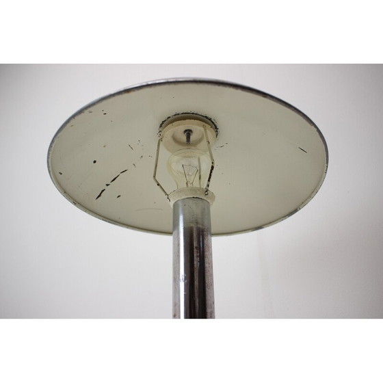 Image 1 of Vintage Art Deco chrome plated Mushroom table lamp, Czechoslovakia 1930s