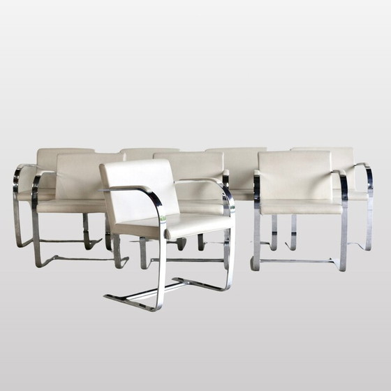 Image 1 of Set of 8 vintage Brno armchairs by Mies Van Der Rohe for Knoll USA, Czechoslovakia 1980