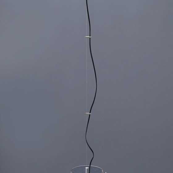 Image 1 of Lampadario vintage in vetro e metallo cromato, Italia 1970