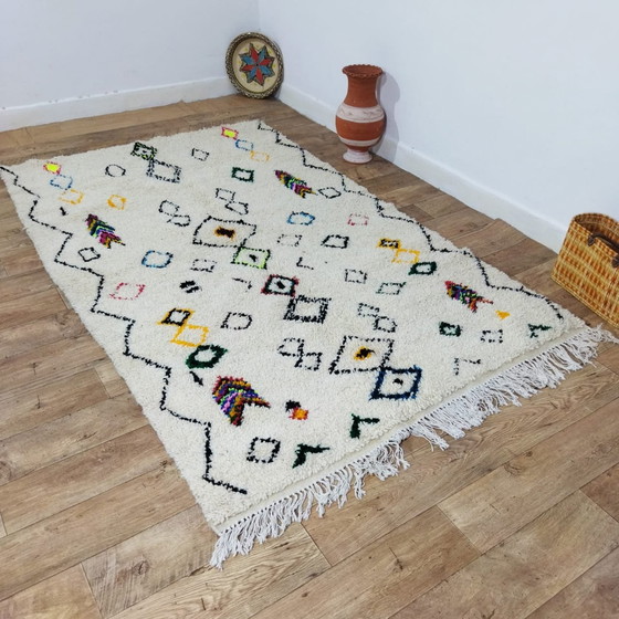 Image 1 of Handmade Beni Ouarain Wool Carpet - Authentic Berber Carpets From Morocco