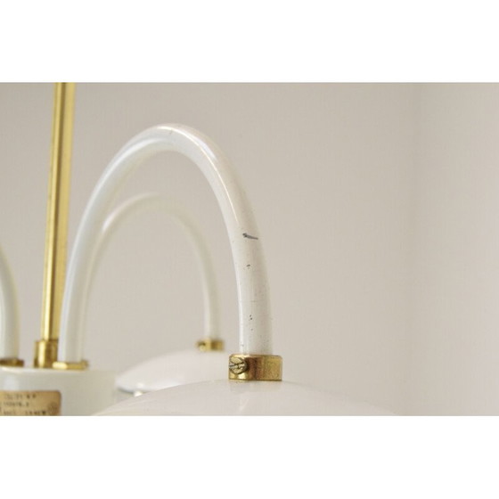 Image 1 of Vintage glass and brass chandelier by Kamenicky Senov, Czech 1970