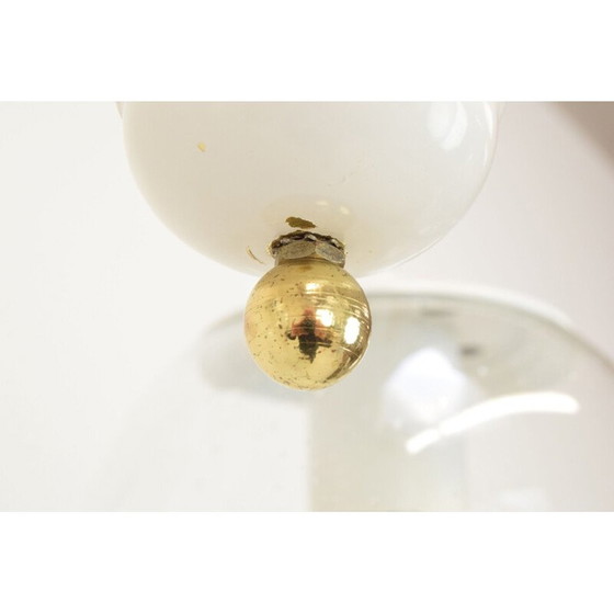 Image 1 of Vintage glass and brass chandelier by Kamenicky Senov, Czech 1970