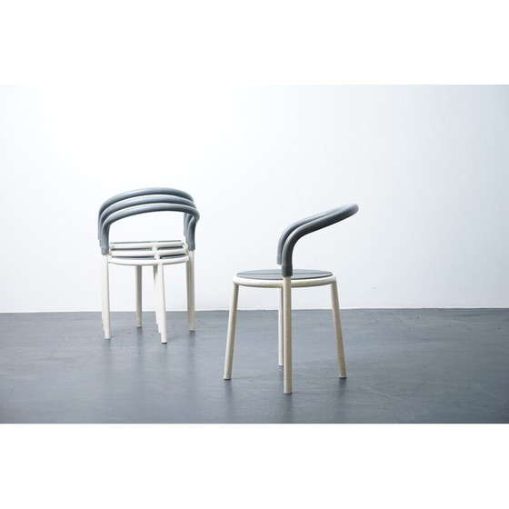 Image 1 of Vintage stainless steel and metal dining set by Fritz Hansen, Denmark 1999