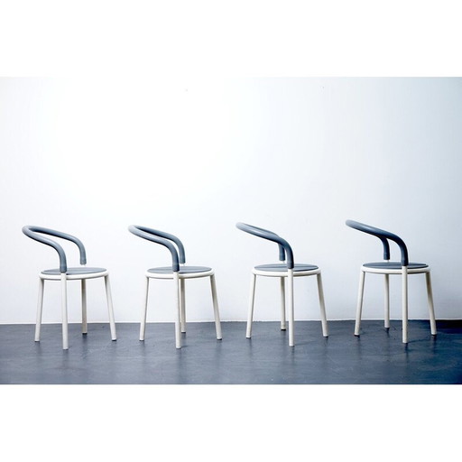 Vintage stainless steel and metal dining set by Fritz Hansen, Denmark 1999