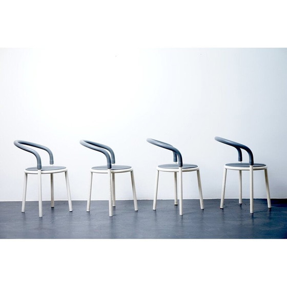 Image 1 of Vintage stainless steel and metal dining set by Fritz Hansen, Denmark 1999