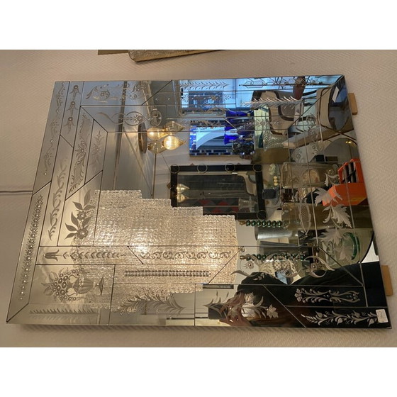 Image 1 of Specchio vintage inciso Murano, 1970