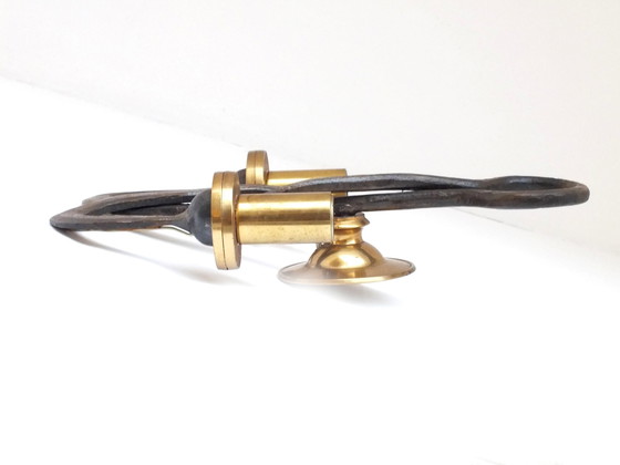 Image 1 of Ciani Florence Atelier Production Years 80' Stylish Sconce In Brass&Wrought Iron