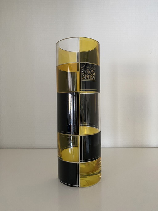 Beautiful Large Glass Vase Karl Palda Czech Republic