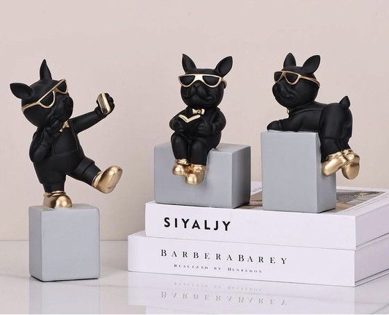 Image 1 of Art Deco French Bulldog Sculptures