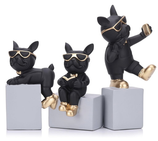 Art Deco French Bulldog Sculptures