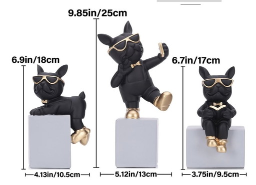 Art Deco French Bulldog Sculptures