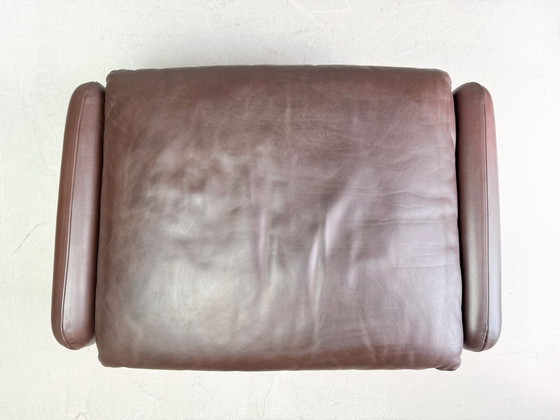 Image 1 of Original Cassina Maralunga Ottoman Leather Stool Brown Vico Magistretti