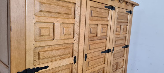 Image 1 of Brutalist oak highboard