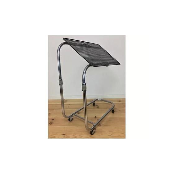 Image 1 of Vintage modular serving cart in perforated sheet metal and chrome, 1950s