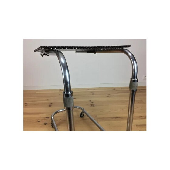 Image 1 of Vintage modular serving cart in perforated sheet metal and chrome, 1950s