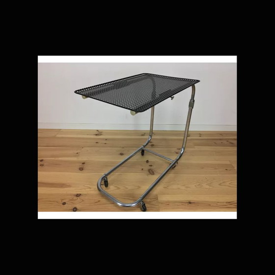 Image 1 of Vintage modular serving cart in perforated sheet metal and chrome, 1950s