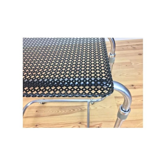 Image 1 of Vintage modular serving cart in perforated sheet metal and chrome, 1950s
