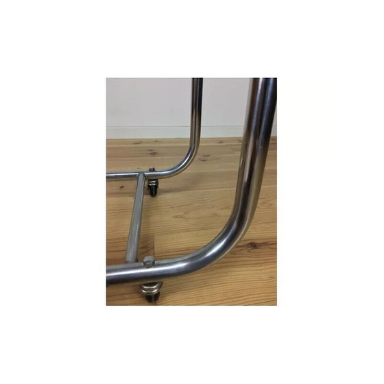 Image 1 of Vintage modular serving cart in perforated sheet metal and chrome, 1950s