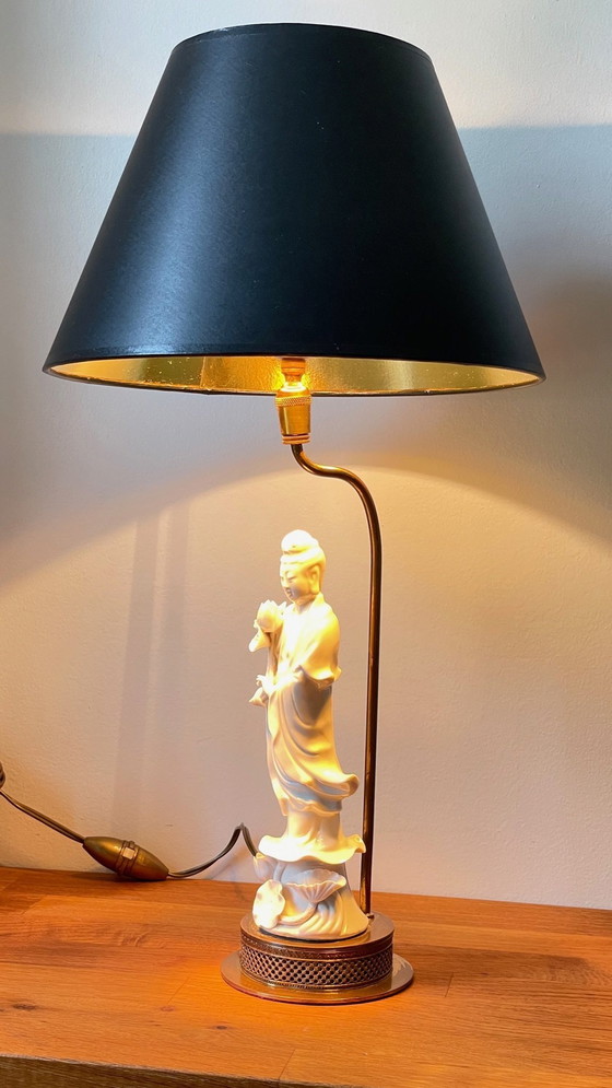 Image 1 of Geisha lamp Chinese porcelain Early 20th century