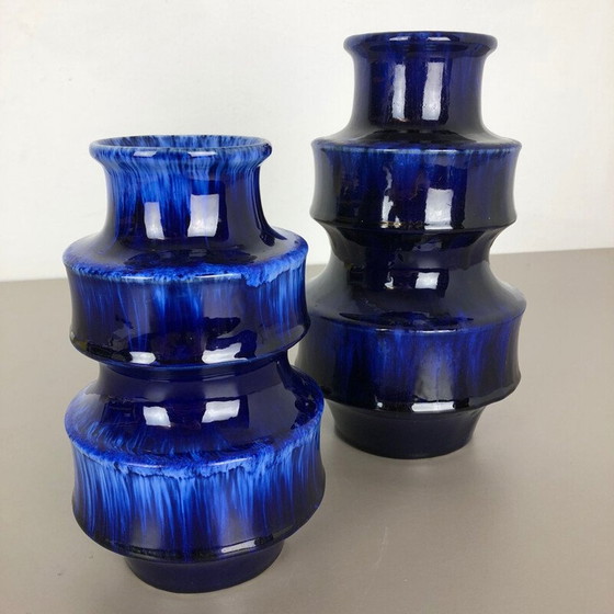 Image 1 of Pair of vintage ceramic vases for Scheurich series 484, Germany 1970