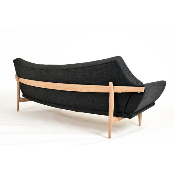 Image 1 of Vintage Swedish Oak Curved Sofa and Chair Johannes Andersen Trensums 1960s