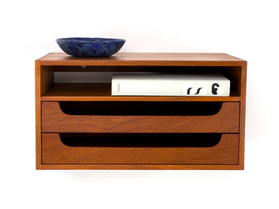 Image 1 of Teak Wall Hanging Bedside Table, 1960S