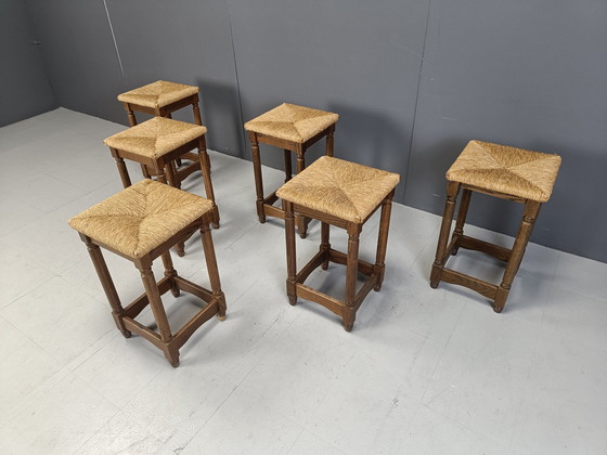 Image 1 of Vintage Wicker Bar Stools - Set Of 6, 1960S