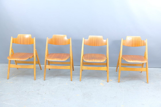 Image 1 of Vintage SE18 folding chairs by Egon Eiermann for Wilde + Spieth, set of 4